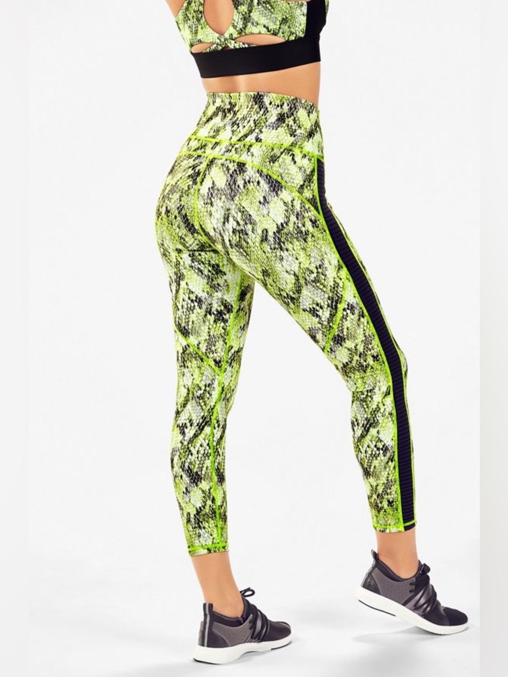 Fabletics Define PowerHold High Waisted 7/8 Leggings Citron Asper/Black $69.95